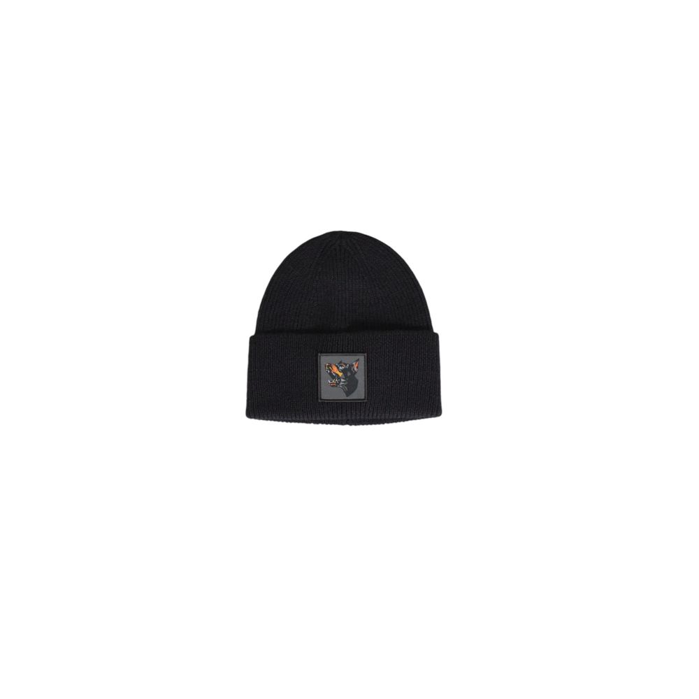Hat by Antony Morato for men in polyamide wool black showcases a delicate silhouette, artfully capturing the essence of the delicate Polyamide Wool Hat design for a sophisticated look.