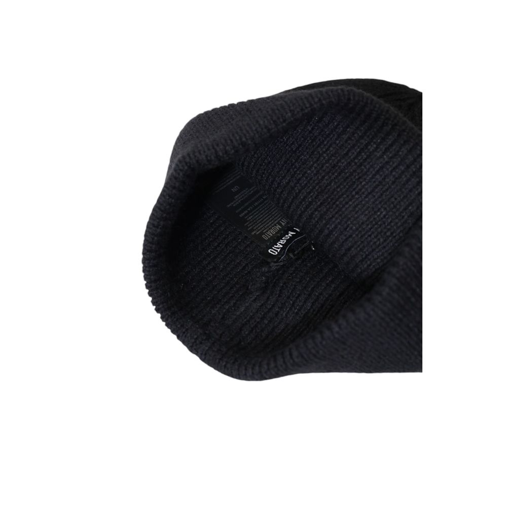 Hat by Antony Morato for men in polyamide wool black showcases a refined silhouette, artfully capturing the essence of the refined Polyamide Wool Hat design for a sophisticated look.
