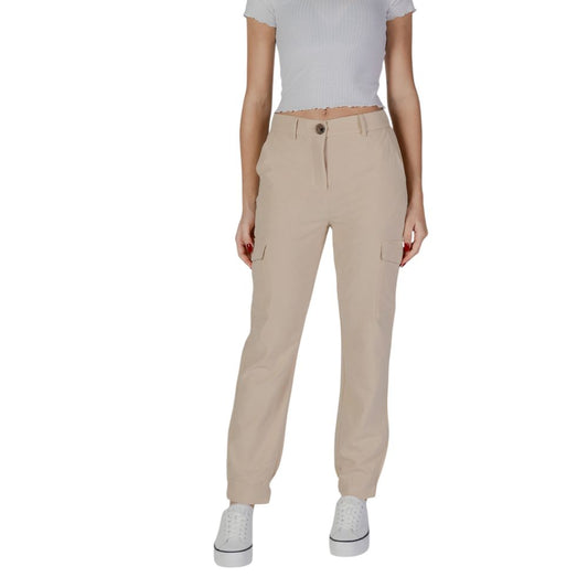 B.Young Beige Polyester Pants
