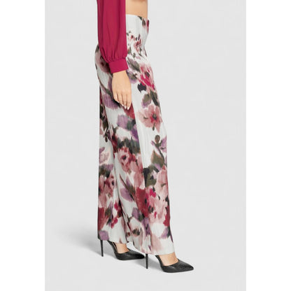 Pants by Rinascimento for women in polyester bordeaux features an understated silhouette, showcasing a sophisticated and long with a refined for an understated, polished aesthetic.