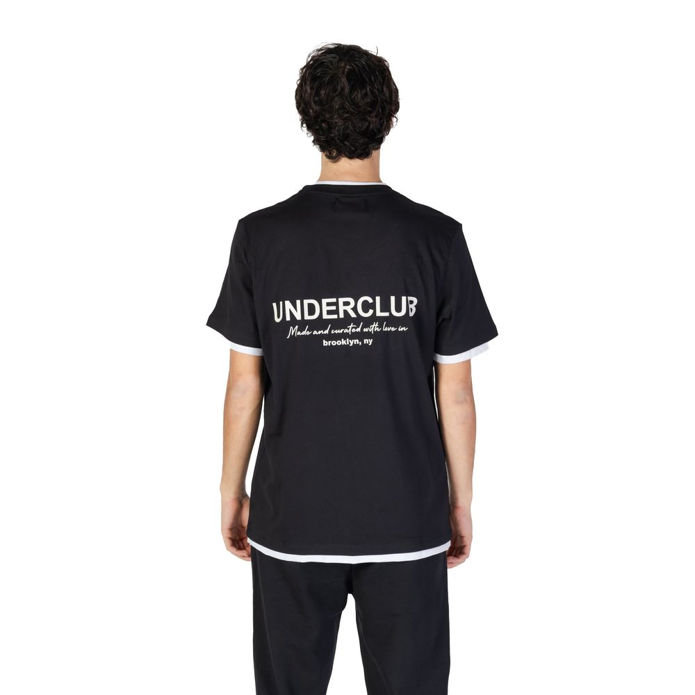 T-Shirt by Underclub for men in cotton black features an edgy silhouette, meticulously detailed with a sophisticated and wrap neckline for a truly edgy finish.