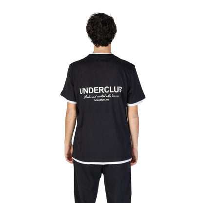 T-Shirt by Underclub for men in cotton black features an edgy silhouette, meticulously detailed with a sophisticated and wrap neckline for a truly edgy finish.
