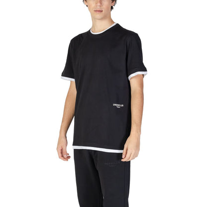 T-Shirt by Underclub for men in cotton black features a plush silhouette, showcasing a sophisticated wrap neckline and for a truly plush finish.