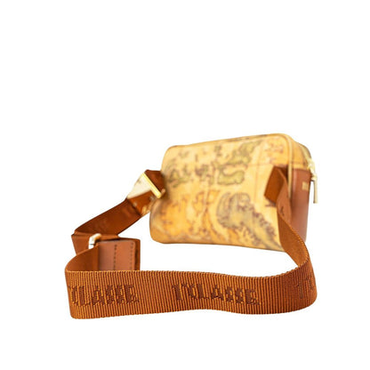 Alviero Martini Prima Classe Beige Geo Classic Leather Belt Bag