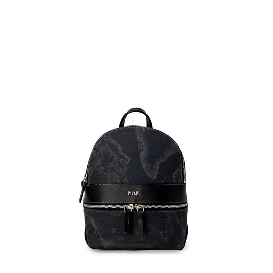 Alviero Martini Prima Classe Black Geo Leather Backpack