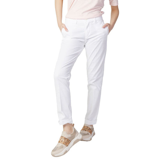 White Cotton Cigarette Pants