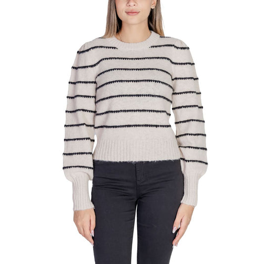 Jacqueline De Yong Gray Polyester Crewneck Sweater
