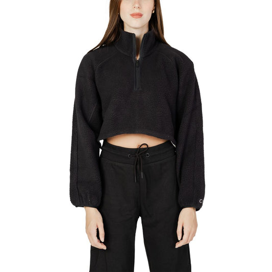 Calvin Klein Sport Black Polyester Fleeced Crop Sweater