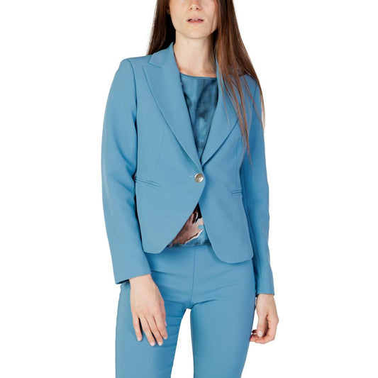 Rinascimento Turquoise Polyester Short Blazer Jacket