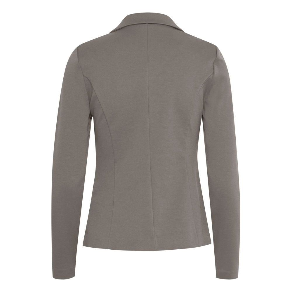 ICHI Gray Polyester Classic Blazer