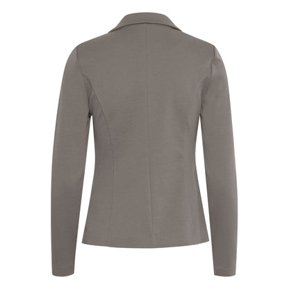 ICHI Gray Polyester Classic Blazer