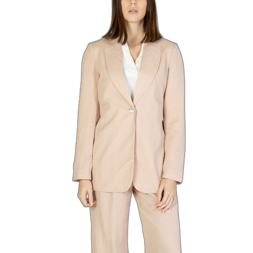 Vero Moda Pink Viscose Long Blazer Jacket