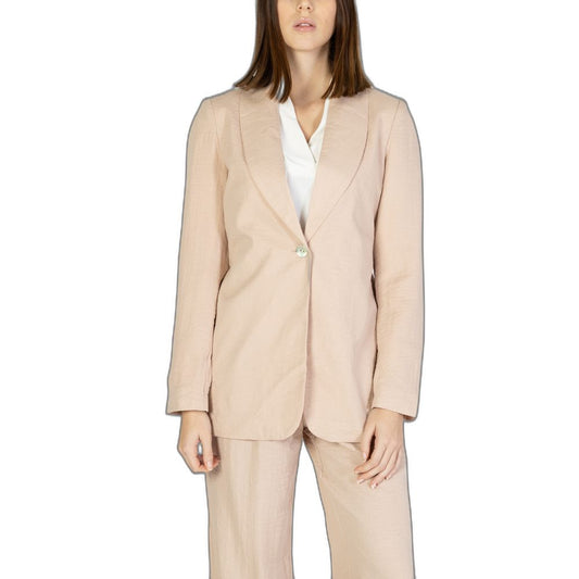 Vero Moda Pink Viscose Long Blazer Jacket