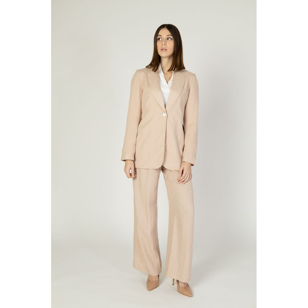 Vero Moda Pink Viscose Long Blazer Jacket