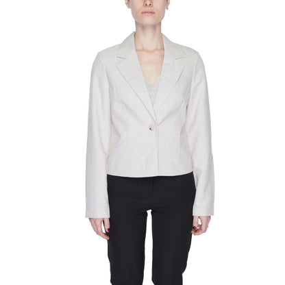 Vero Moda Gray Polyester Short Blazer Jacket