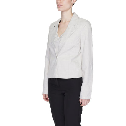 Vero Moda Gray Polyester Short Blazer Jacket