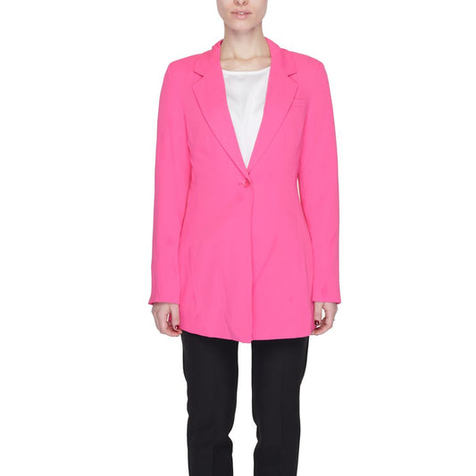 Vero Moda Pink Polyester Long Blazer Jacket