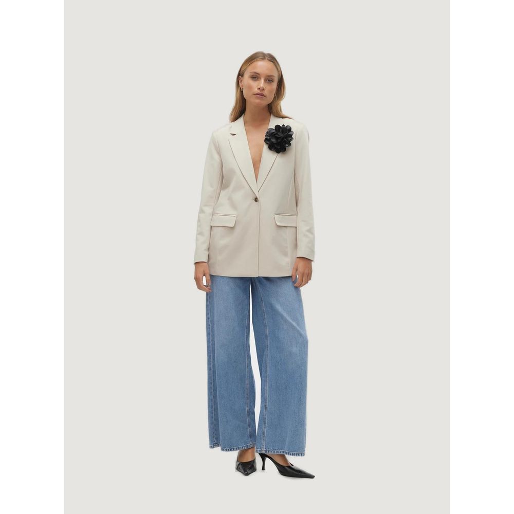 Vero Moda Beige Polyester Blazer Jacket