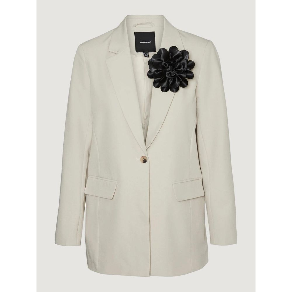 Vero Moda Beige Polyester Blazer Jacket