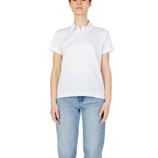 Blauer White Polyester Polo T-Shirt