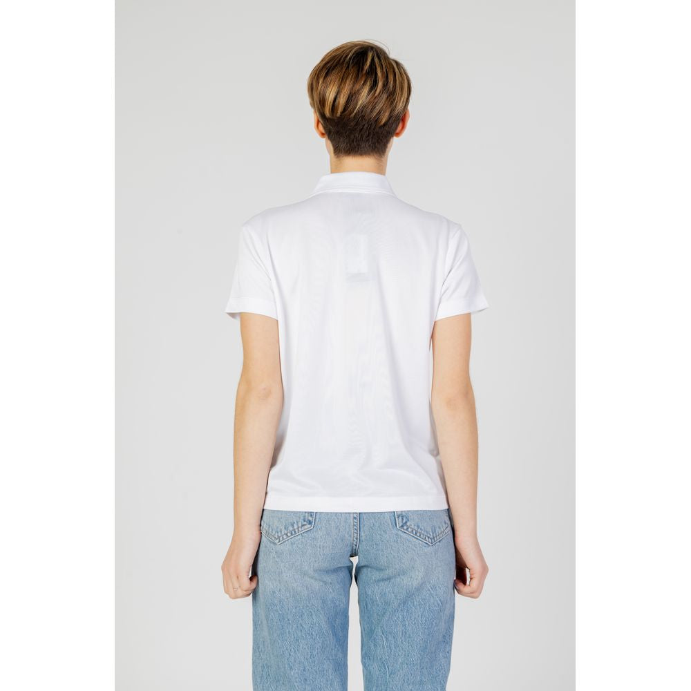 Blauer White Polyester Polo T-Shirt