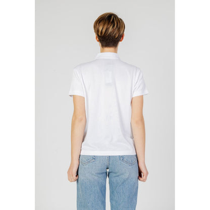 Blauer White Polyester Polo T-Shirt