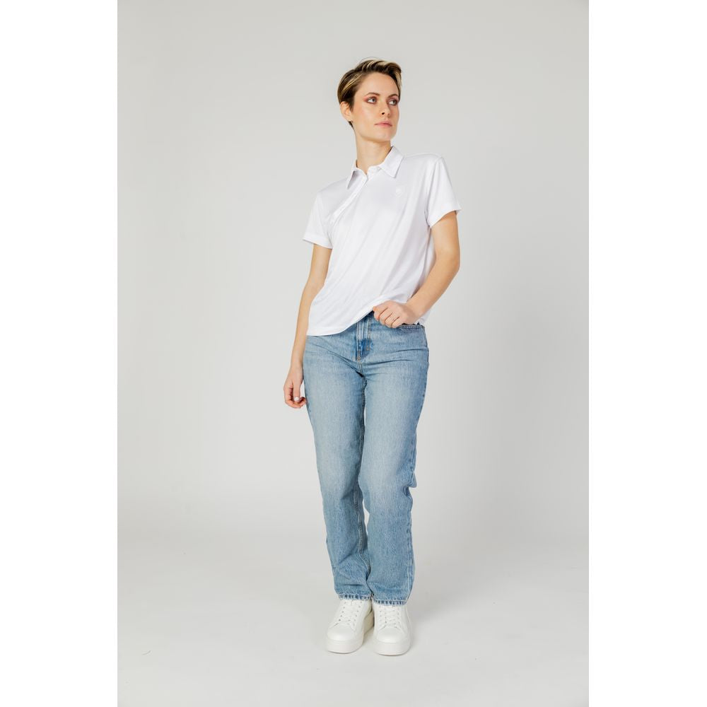 Blauer White Polyester Polo T-Shirt