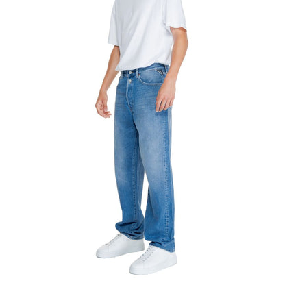 Replay Blue Wash Cotton Straight Fit Jeans
