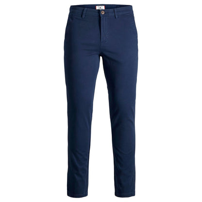 Jack Jones Blue Cotton Slim Fit Chino Pants