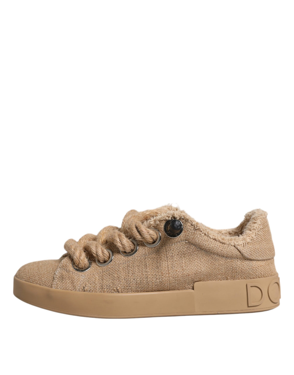 Dolce & Gabbana Men's Low Top Jute & Rubber Sneakers - Brown
