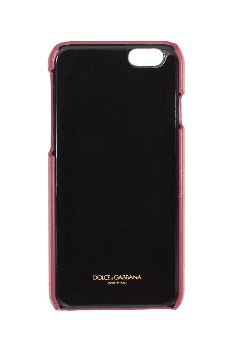 Dolce & Gabbana Pink Leather Heart Crystal iPhone 6/6s Case
