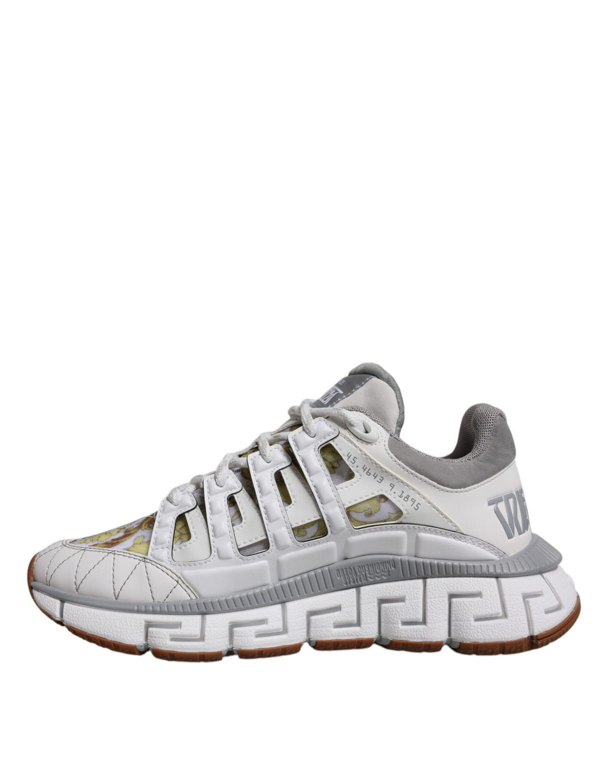 Versace Men's Low Top Cotton Polyester Polyurethane & Rubber Sneakers - White Patterned Signature Print