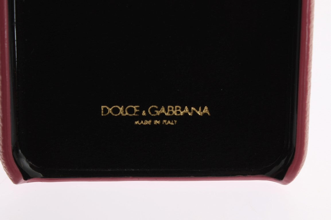 Dolce & Gabbana Pink Leather Heart Crystal iPhone 6/6s Case