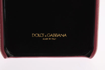 Dolce & Gabbana Pink Leather Heart Crystal iPhone 6/6s Case