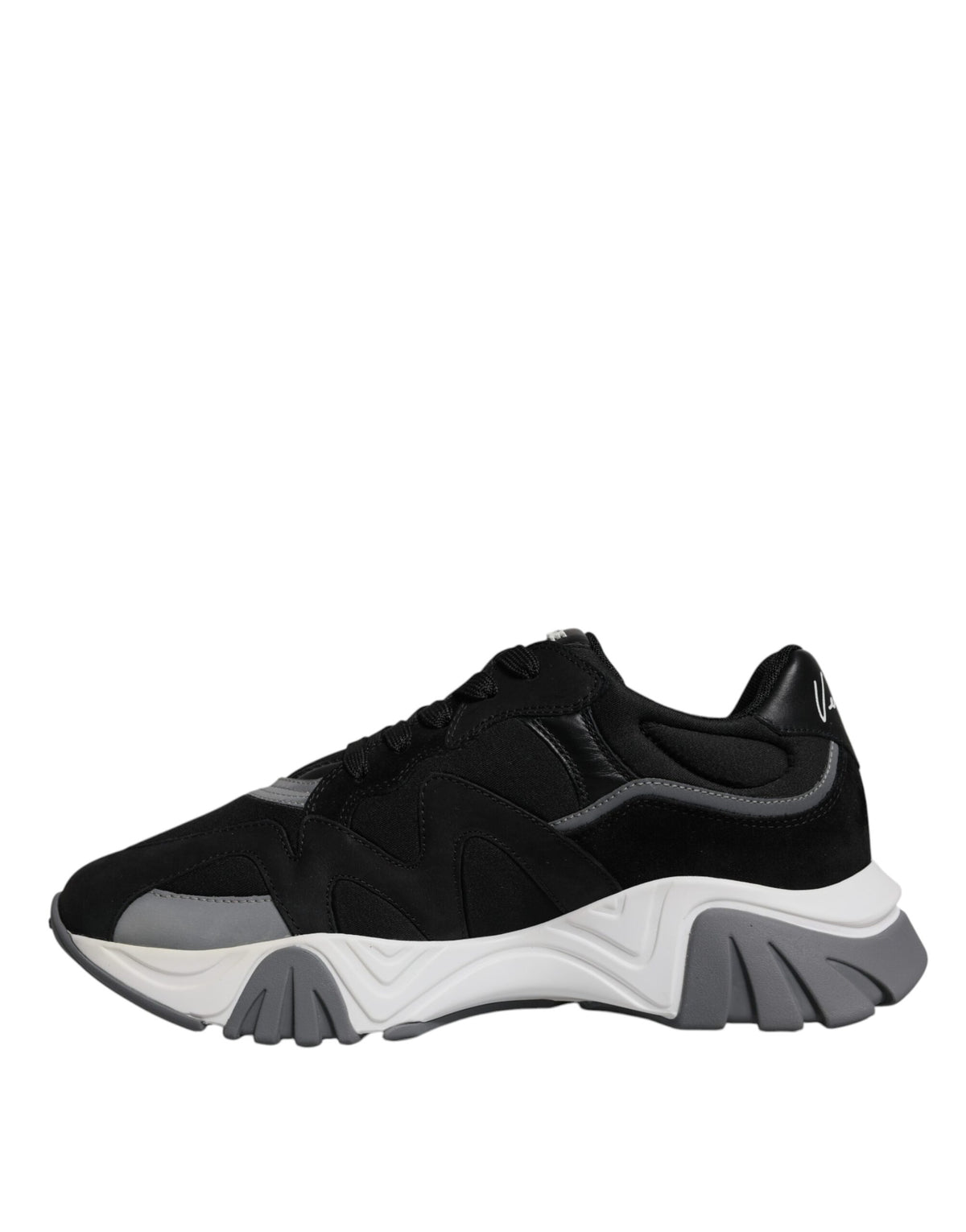 Versace Men's Low Top Chunky Cotton Leather Neoprene & Viscose Sneakers - Black