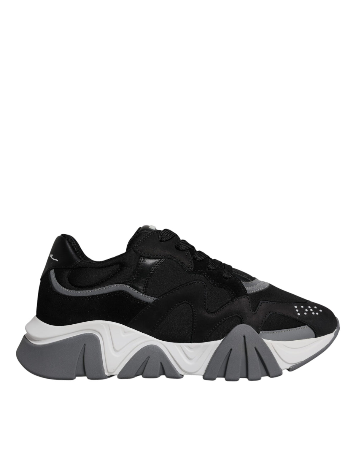 Versace Men's Low Top Chunky Cotton Leather Neoprene & Viscose Sneakers - Black