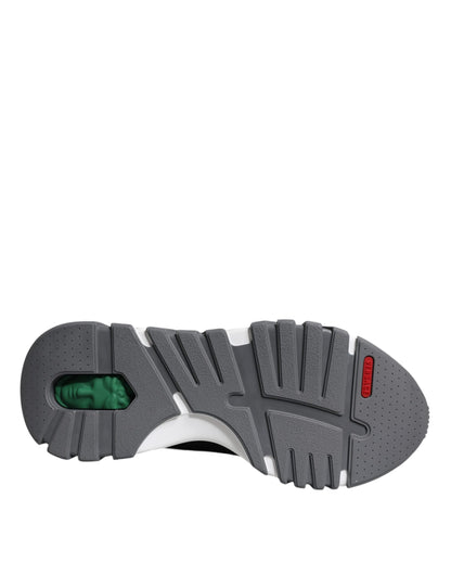 Versace Men's Low Top Chunky Cotton Leather Neoprene & Viscose Sneakers - Black