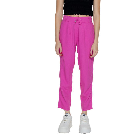 Pants by Only for women in linen & viscose multicolor features an on trend silhouette with a and regular-fit cut in an elegant long for a sophisticated look.