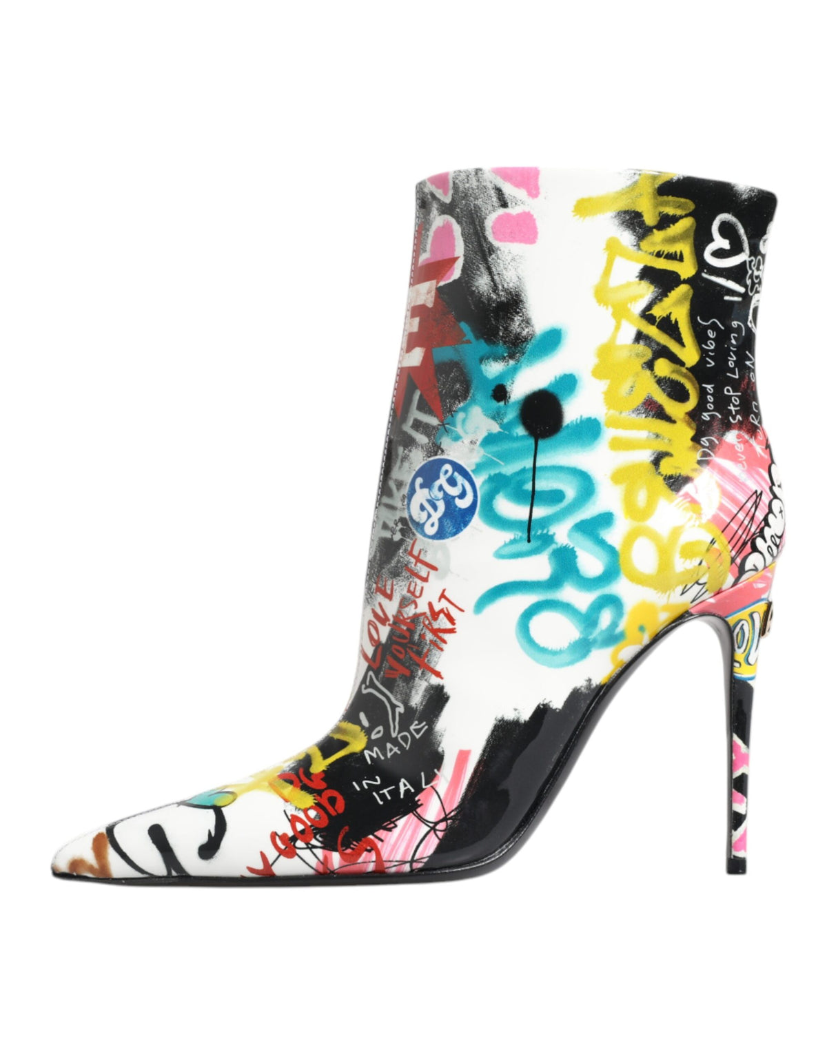 Dolce & Gabbana Women's Calf & Lamb Leather Mid-Calf Boots - Multicolor Signature Print