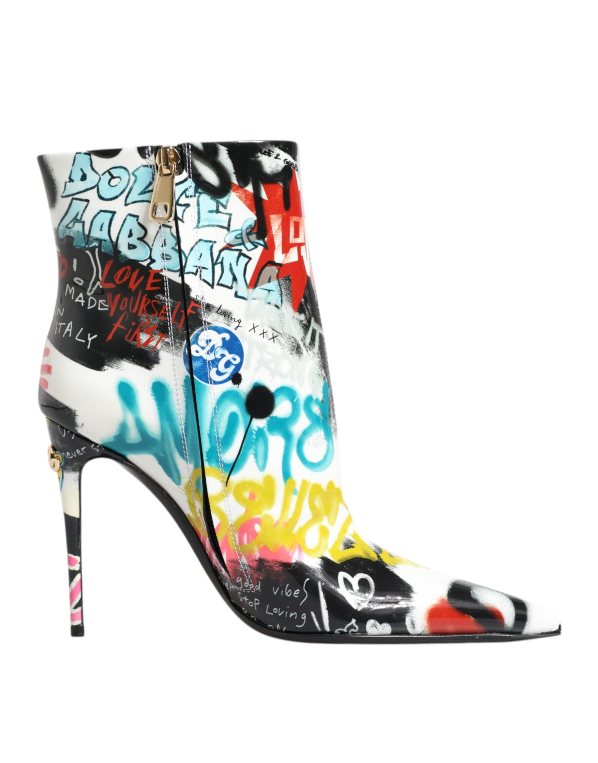 Dolce & Gabbana Women's Calf & Lamb Leather Mid-Calf Boots - Multicolor Signature Print
