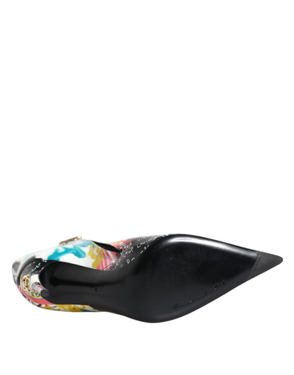 Dolce & Gabbana Women's Calf & Lamb Leather Mid-Calf Boots - Multicolor Signature Print