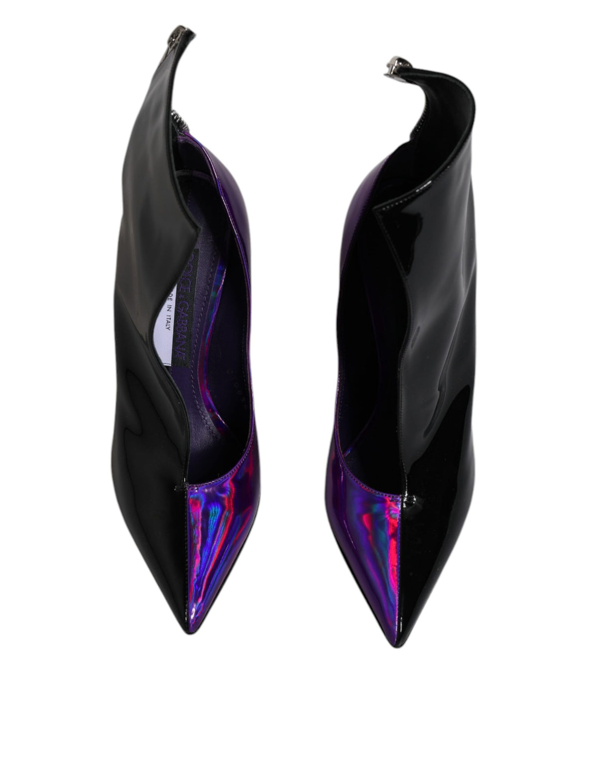 Dolce & Gabbana Women's Leather Ankle Boots - Black Purple