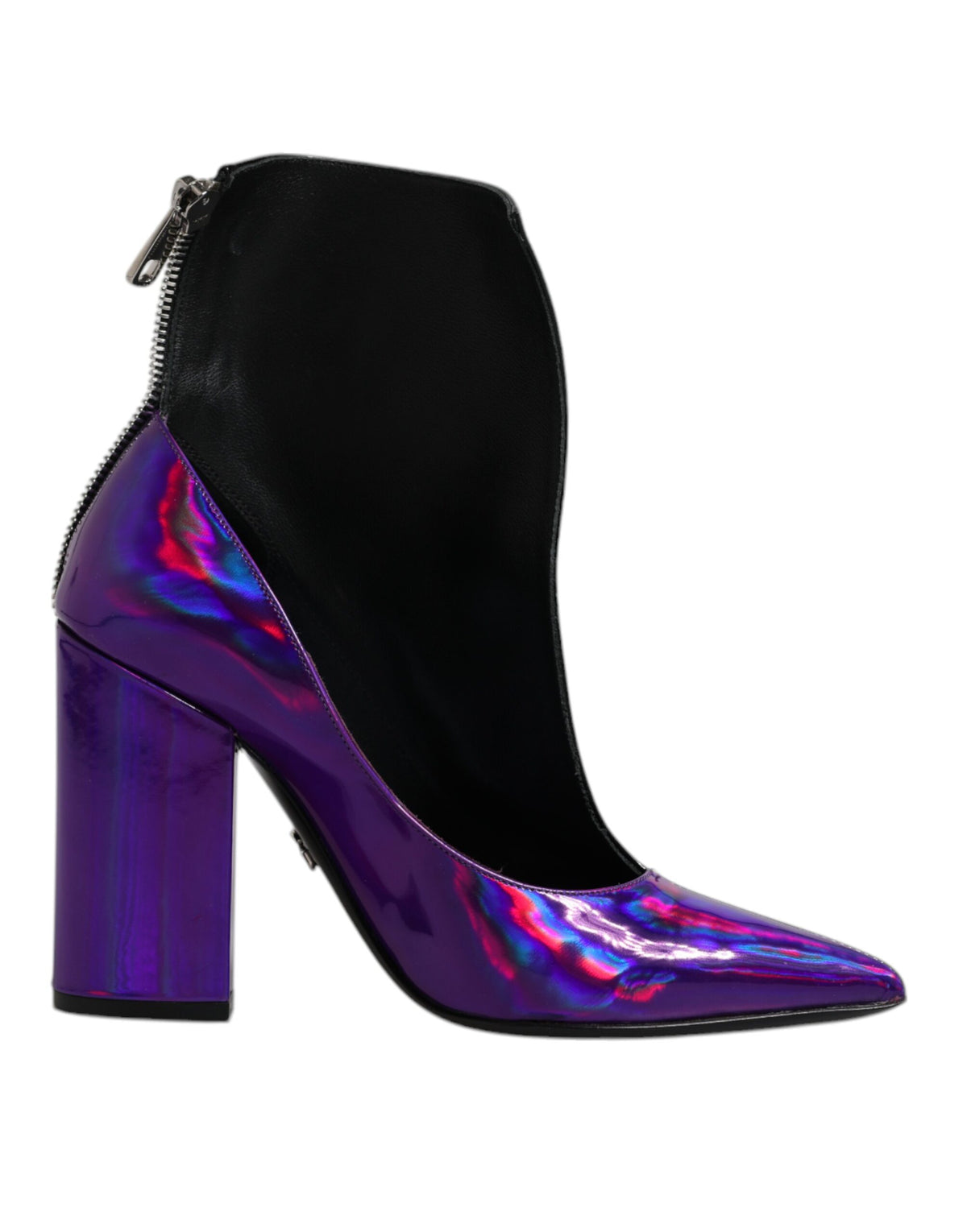 Dolce & Gabbana Women's Leather Ankle Boots - Black Purple