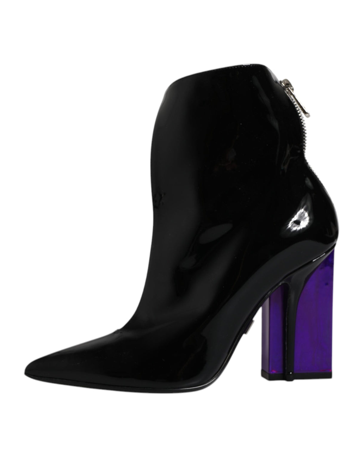 Dolce & Gabbana Women's Leather Ankle Boots - Black Purple