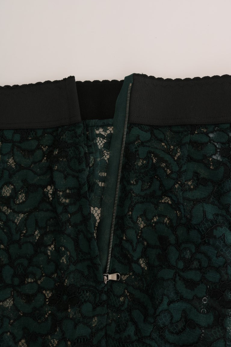 Dolce & Gabbana Ladies' Green Floral Lace Leggings Pants