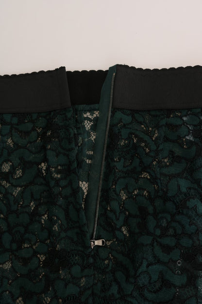 Dolce & Gabbana Ladies' Green Floral Lace Leggings Pants