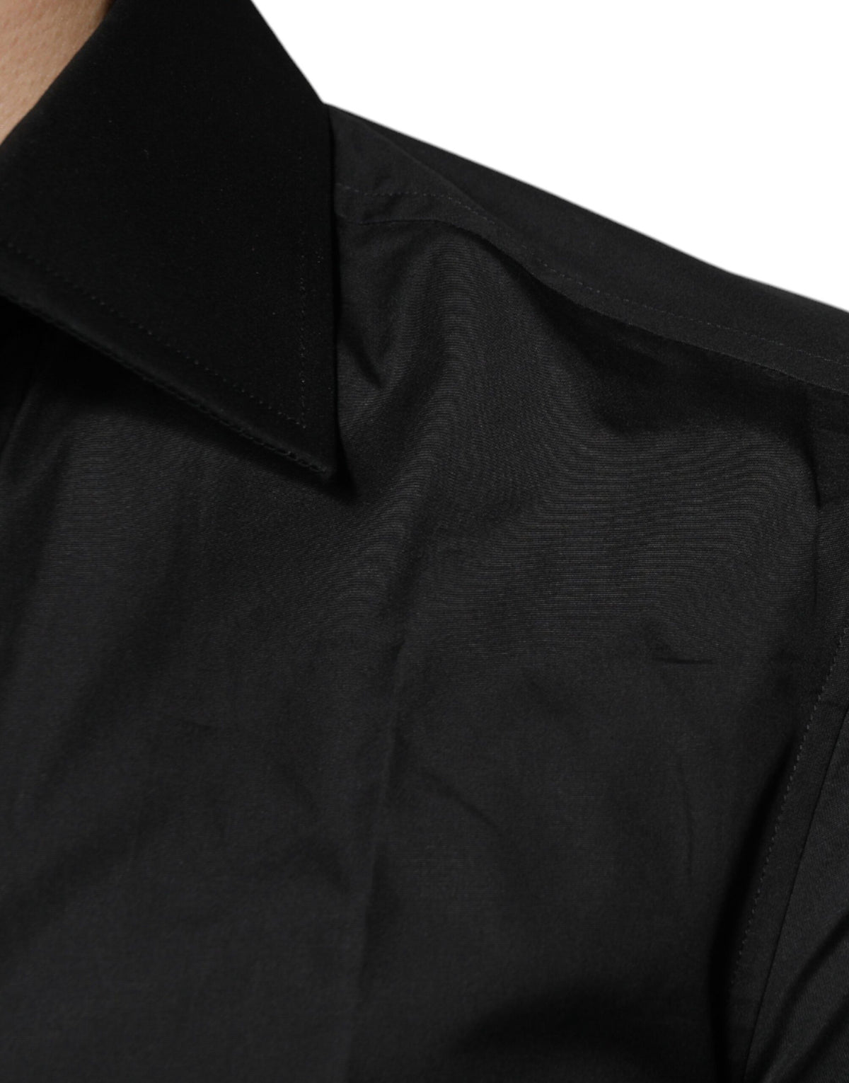 Dolce & Gabbana Men's Slim Long-Sleeve Cotton Dress Shirt - Black
