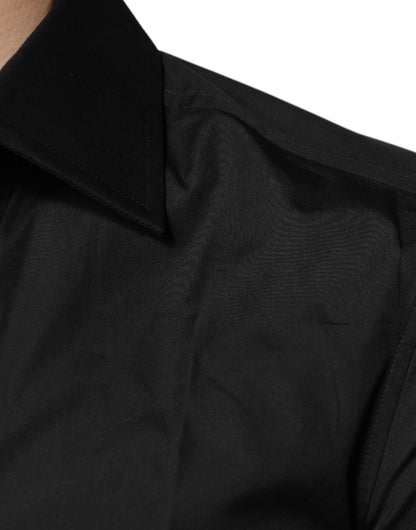 Dolce & Gabbana Men's Slim Long-Sleeve Cotton Dress Shirt - Black