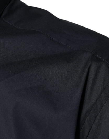 Dolce & Gabbana Men's Slim Long-Sleeve Stretch Cotton & Nylon Dress Shirt - Black Gold