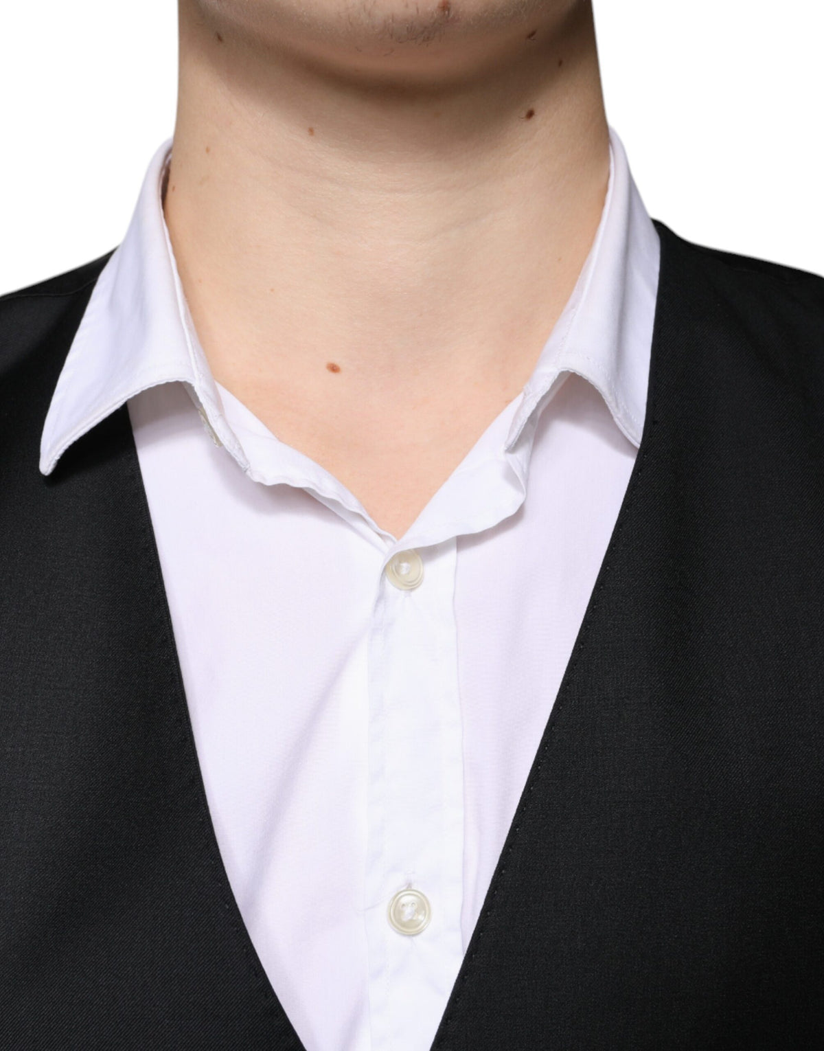 Dolce & Gabbana Men's Virgin Wool Polyester & Silk Vest - Black